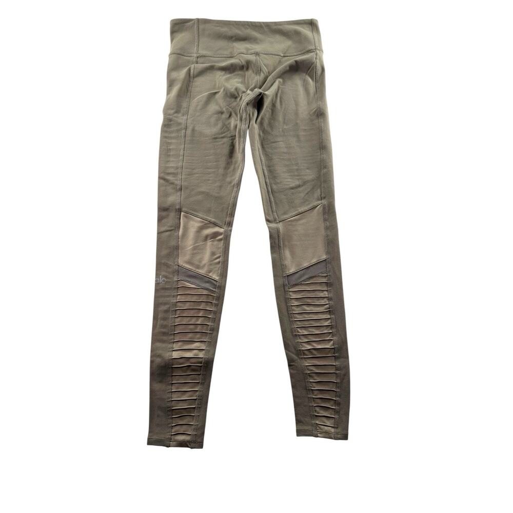 ALO Yoga Olive Green Ribbed Moto Leggings - Picture 2 of 8